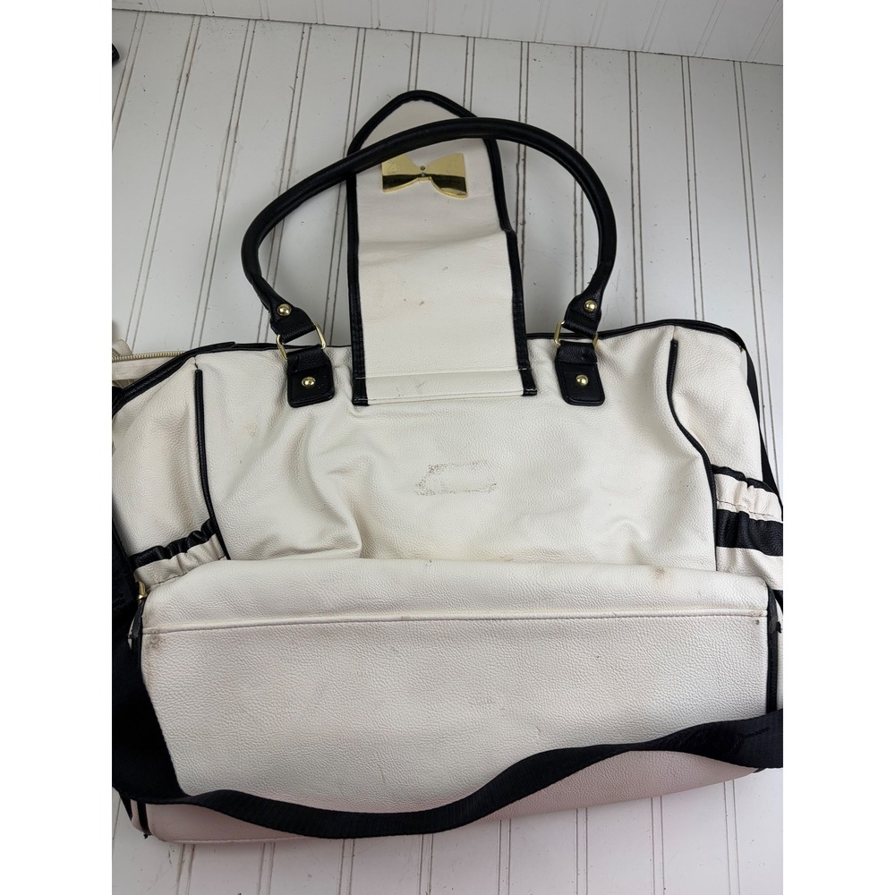 Betsey Johnson Vintage Y2K White Polka Dot Bow Diaper Bag Crossbody Purse - Picture 12 of 14